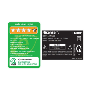 Google Tivi LED Hisense 4K 43 inch 43A6500K