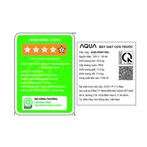 Máy Giặt Aqua Inverter 11 kg AQD-DDW1100J BK