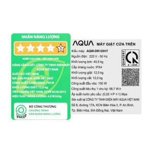 Máy Giặt Aqua Inverter 12 kg AQW-DR120HT BK