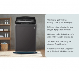 Máy giặt LG TurboDrum Inverter 10.5 kg T2350VSAB