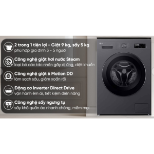 Máy giặt sấy LG Inverter giặt 9 kg - sấy 5 kg FB1209D5M