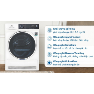 Máy sấy bơm nhiệt Electrolux UltimateCare 8 kg EDH803Q7WB