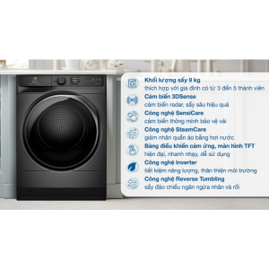 Máy sấy bơm nhiệt Electrolux UltimateCare 9 kg EDH902R9SC