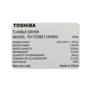 Máy Sấy bơm nhiệt Toshiba 10 kg TD-T25BS110HWV(MG)
