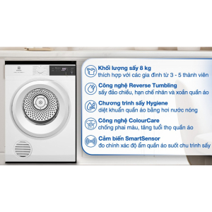 Máy sấy thông hơi Electrolux UltimateCare 9 kg EDV904H3WC