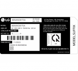 Smart Tivi NanoCell LG 4K 86 inch 86NANO81TSA