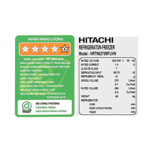 Tủ Lạnh Hitachi Inverter 260 lít HRTN5275MFUVN