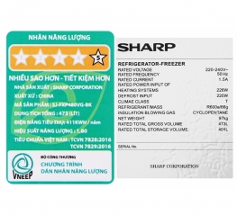 Tủ lạnh Sharp Inverter 401 lít Multi Door SJ-FXP480VG-BK