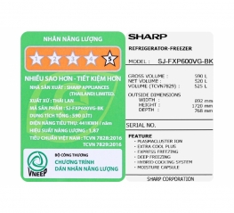 Tủ lạnh Sharp Inverter 525 lít Multi Door SJ-FXP600VG-BK