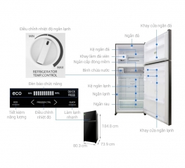 Tủ lạnh Toshiba GR-AG66VA-XK (AG66VA) - 2 cửa, 608 Lít, Inverter